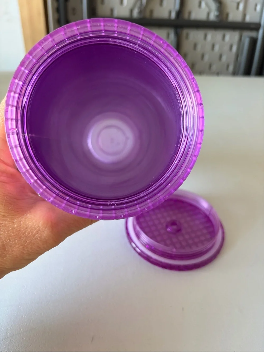 Starbucks Cold Cup Tumbler Purple Grid